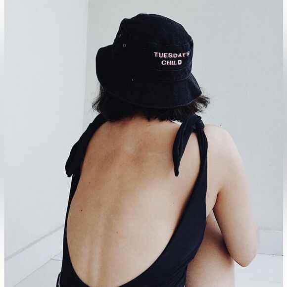 Beth Richards COCO Black One Piece Swimsuit Size Large Tie Shoulder U Back Swim - Picture 5 of 13